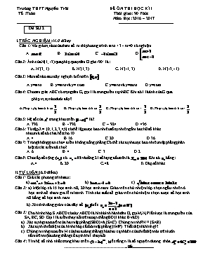Đề ôn thi học kì I môn Toán 11 - Đề 2